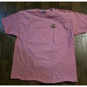 Vtg Harley Davidson Pink T Shirt Pensicola FL Womens Size XL 46-48